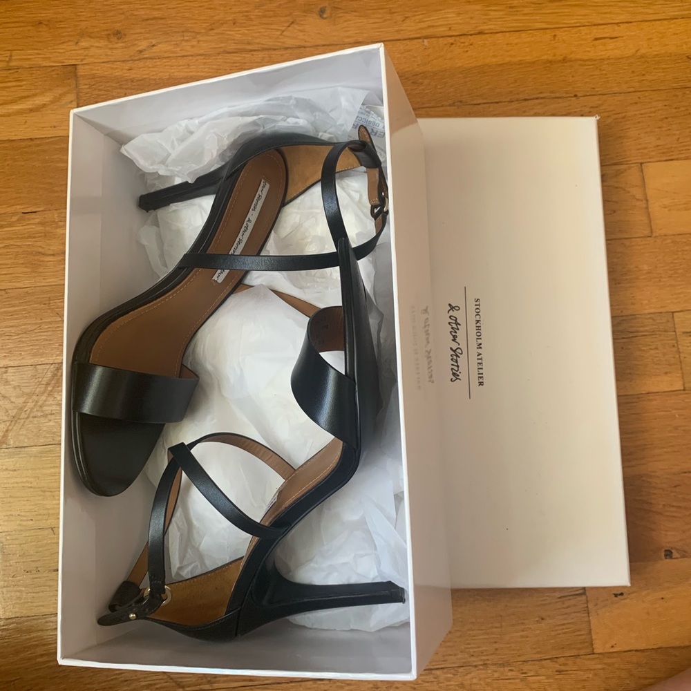 Black Strappy Heels - Picture 6 of 6